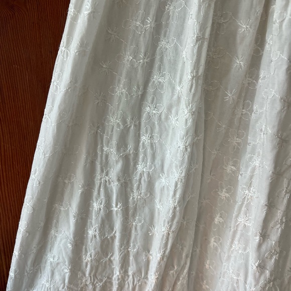 Vintage White Embroidered Cotton Nightgown Dress Cottagecore Prairie Midi Size M - Picture 6 of 10
